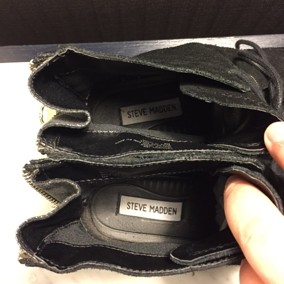 Steve Madden Suede Lace Up Booties - Picture 7 of 8